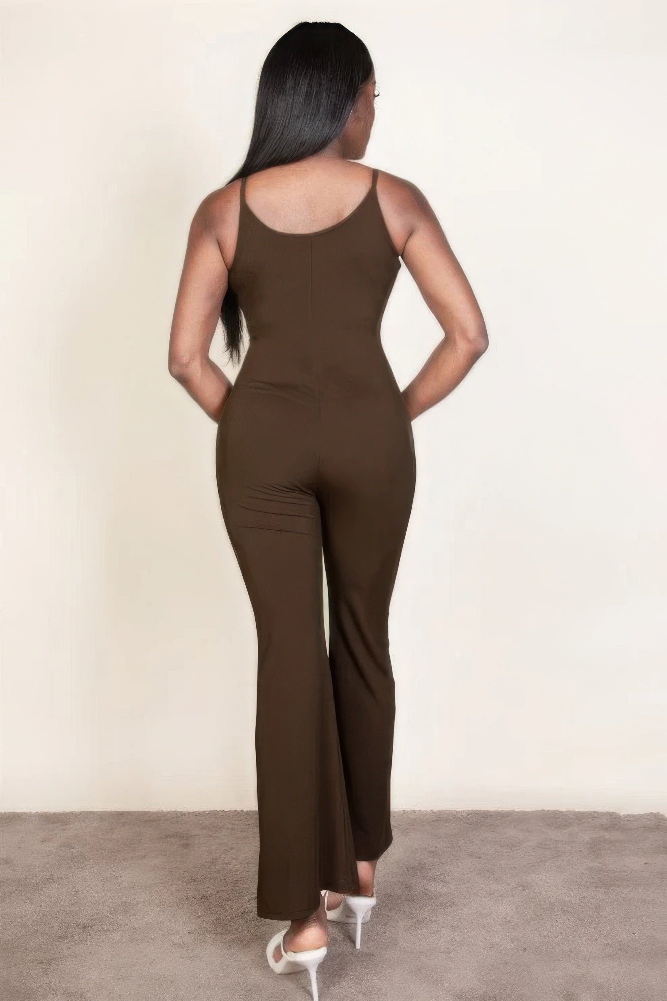 Ribbed sleeveless wide leg jumpsuit